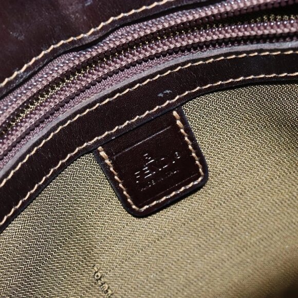 FENDI Zucca Canvas Hand Bag Black Brown Auth 144377 - Picture 11 of 16